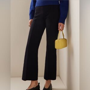 High Sport Kick Cotton Crop Flare Pant Black size L